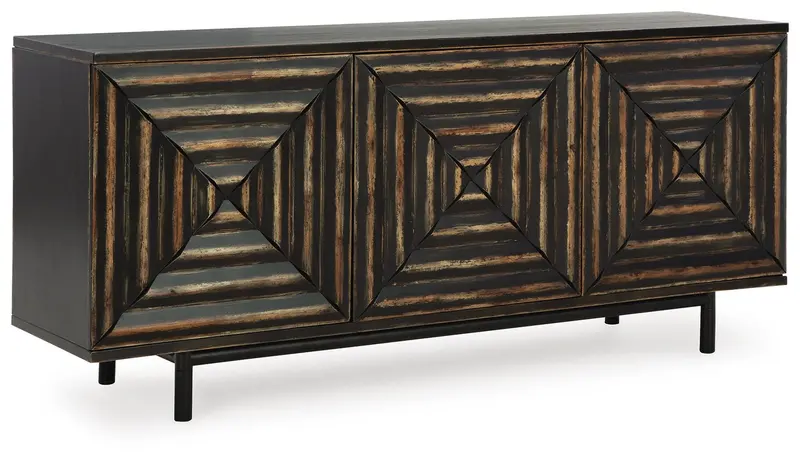 Fair Ridge Slim Profile Accent Cabinet With Open Shelving 1