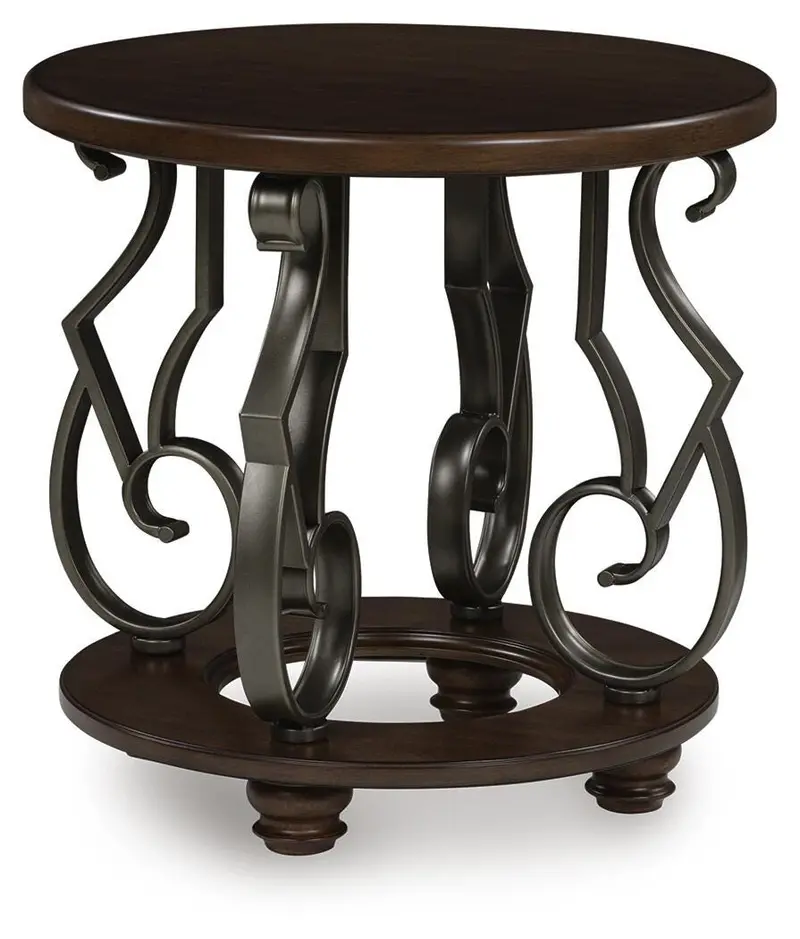 Frallyn Curved End Table – Round Accent Table For Contemporary Spaces 1