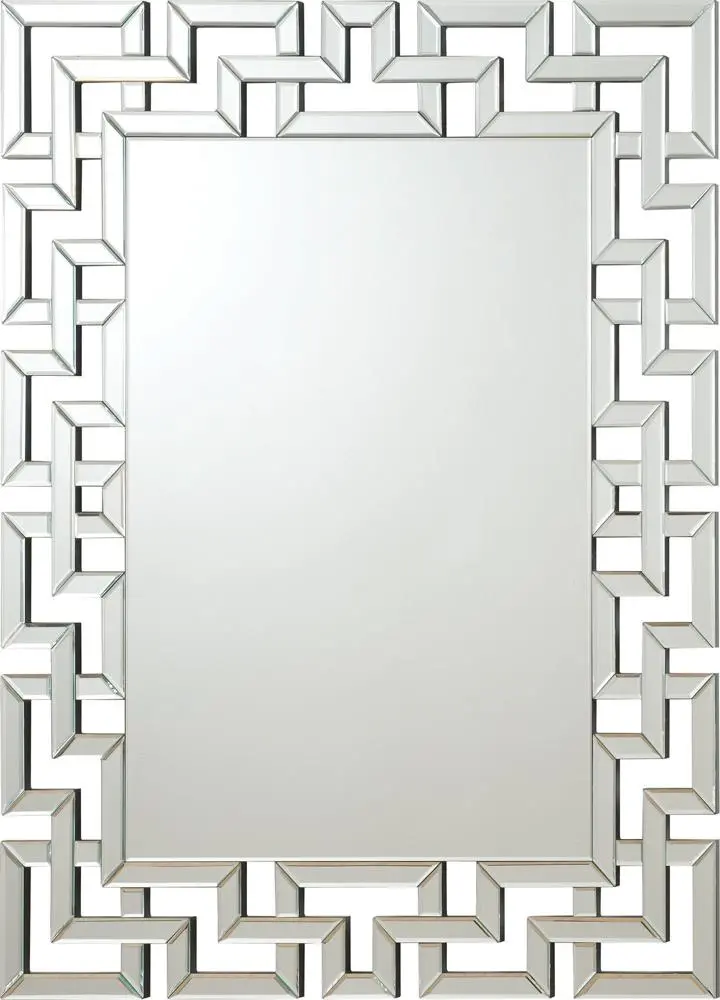 Frameless Greek Key Mirror – Transitional Design 1