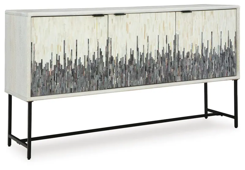 Freyton Slim-Line Accent Cabinet With Open Shelving 1