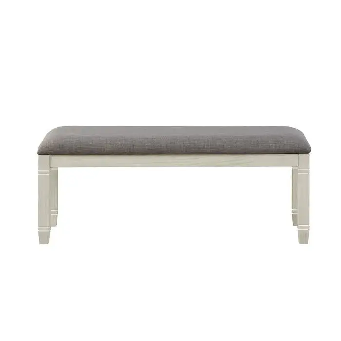 Granby Antique White Bench – Versatile Entryway Or Dining Seating 1