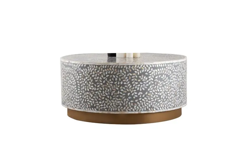 Gray Modern Luxe Coffee Table – Versatile Neutral Living Room Furniture 1