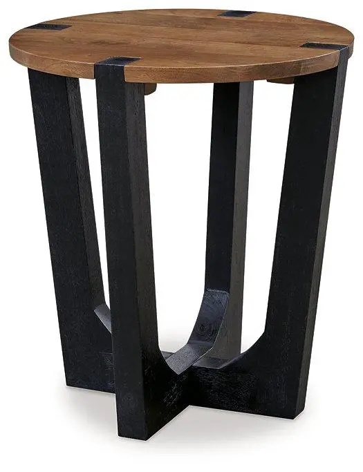 Hanneforth Round Wood End Table With Lower Shelf 1