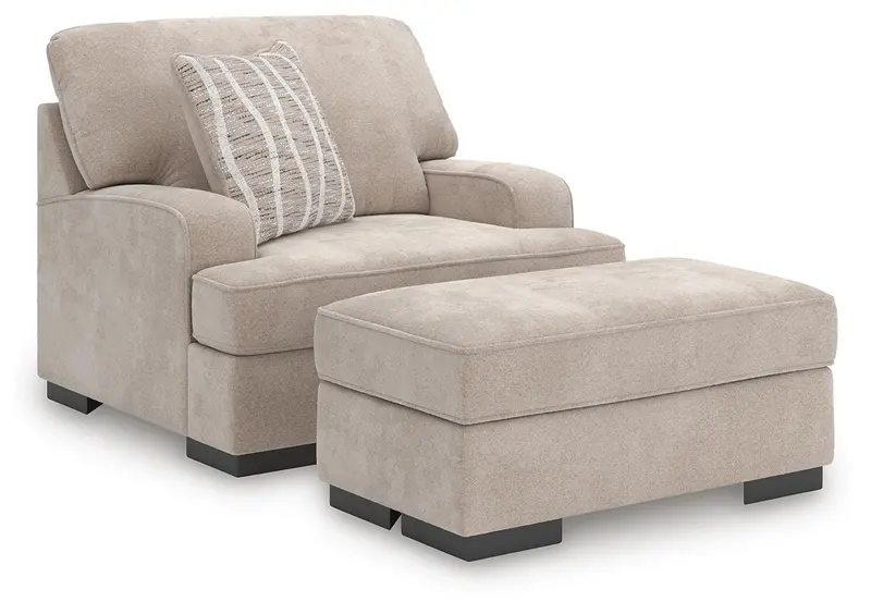 High Profile Reclining Chair And Matching Ottoman Set 1