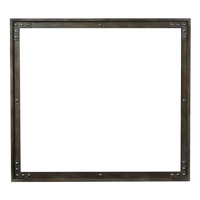 Holverson Rustic Brown & Gunmetal Wall Mirror – Framed Decorative Accent Mirror (Model 1715-6) 1