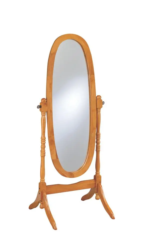 Honey-Toned Cheval Mirror – Traditional Full-Length 1