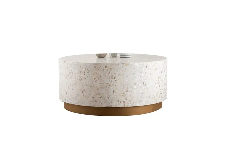 Ivory Modern Luxe Coffee Table – Clean-Lined Living Room Table 1