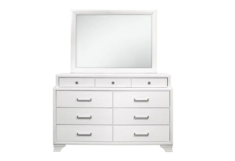 Jordyn White Contemporary Wall Mirror 1
