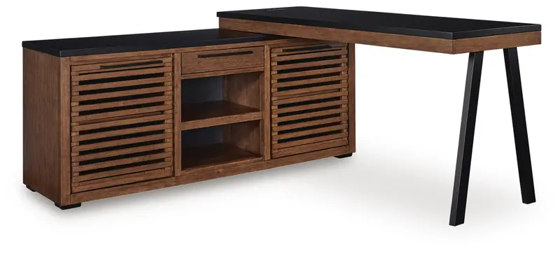 Kallari Dual-Function Credenza With Built-In Desk Return 1