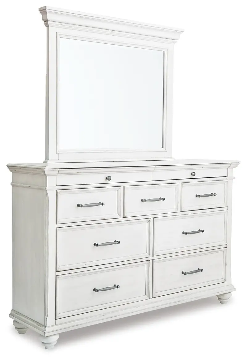 Kanwyn 7-Drawer Dresser With Integrated Mirror 1