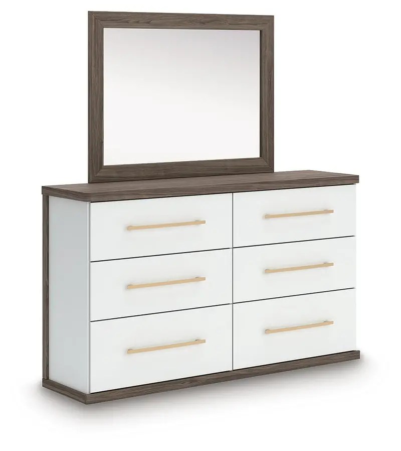 Kendanport 6-Drawer Dresser With Matching Wall Mirror 1