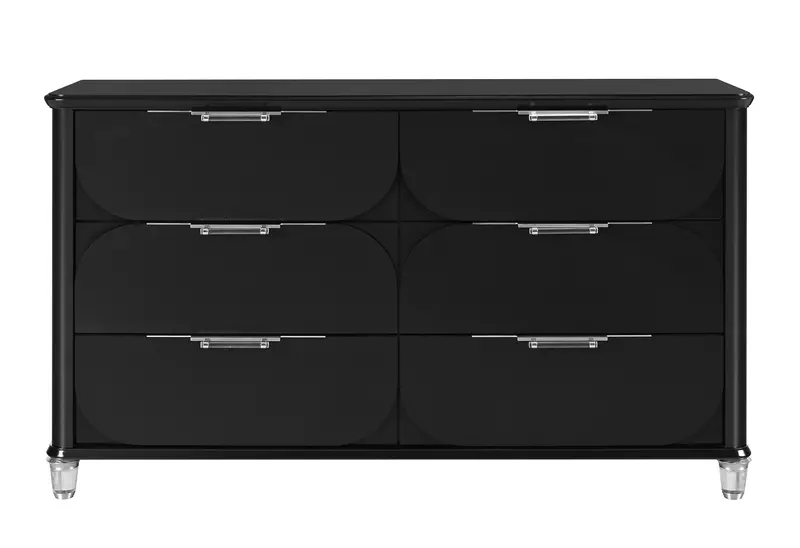 Lando Black 6-Drawer Dresser 1