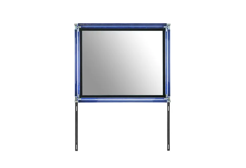 Lando Black Lighted Wall Mirror With Integrated Led Strips 1