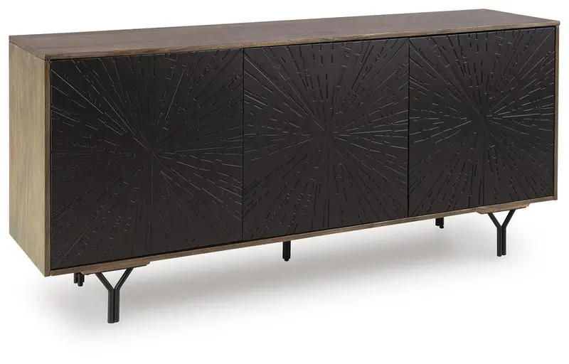 Lavinmont Slim-Footed Accent Cabinet With Open Shelving 1