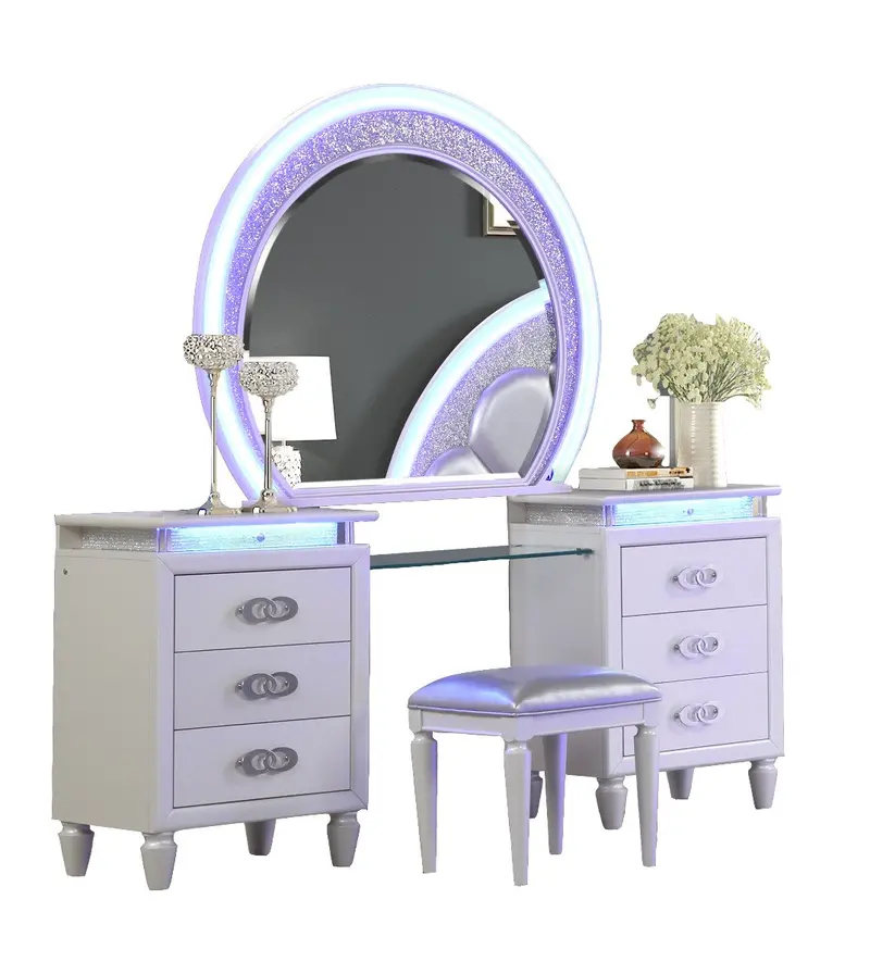 Led Vanity Table In Milky White – Galaxy Home Perla Series 1
