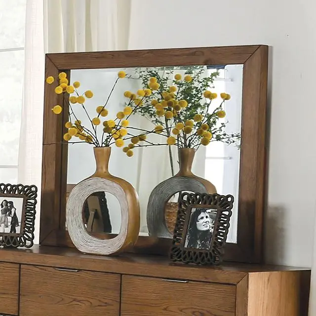 Leirvik Light Walnut Wall Mirror 1
