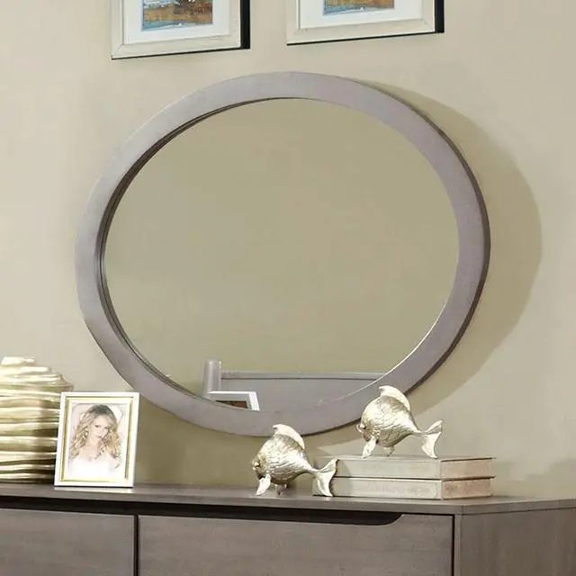 Lennart Gray Oval Vanity Mirror 1