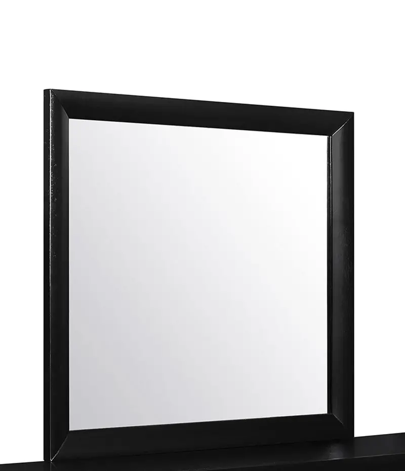 Linda Black Rectangular Wall Mirror 1