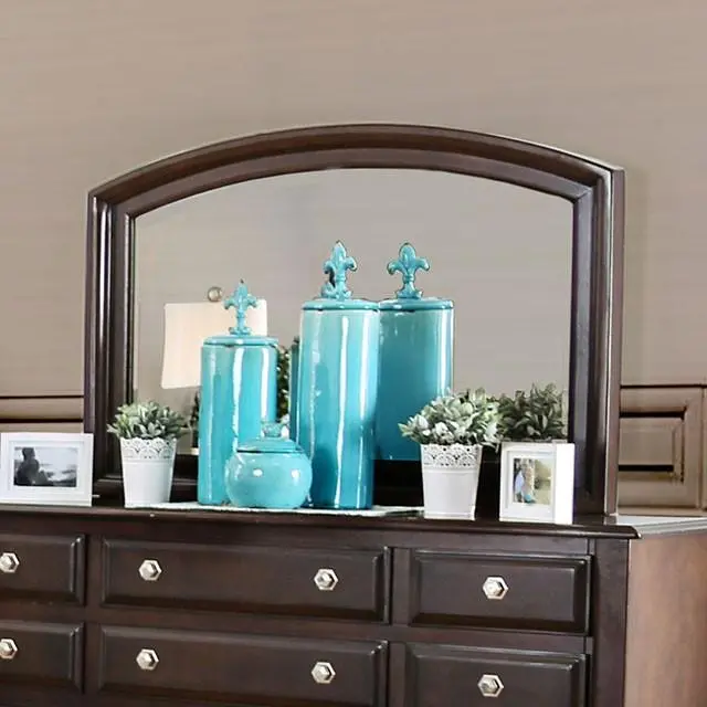 Litchville Brown Cherry Wall Mirror – Framed Vanity Or Hall Accent 1