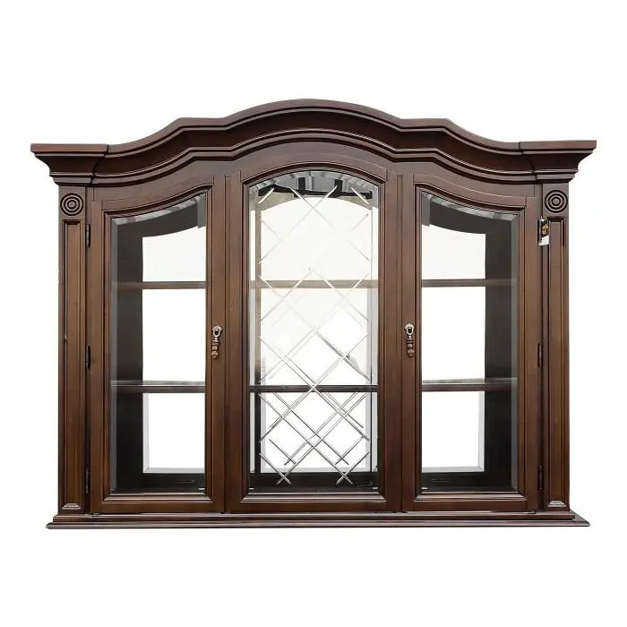 Lordsburg Brown Cherry Buffet & Hutch – Two-Tier Display Storage 1