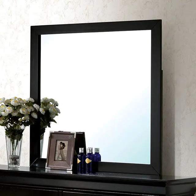 Louis Philippe Black Finish Mirror – Sleek Modern Statement 1