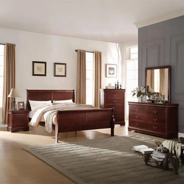 Louis Philippe Cherry Oval Wall Mirror 1