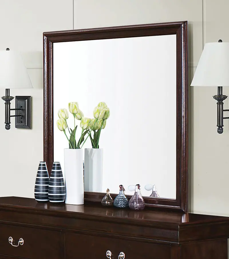 Louis Philippe Square Dresser Mirror – Black With Softened Edges 1