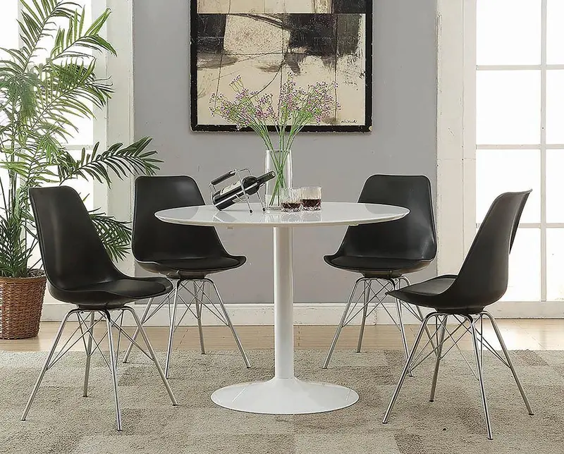 Lowry Black Dining Chair – Modern Contour Seat 1