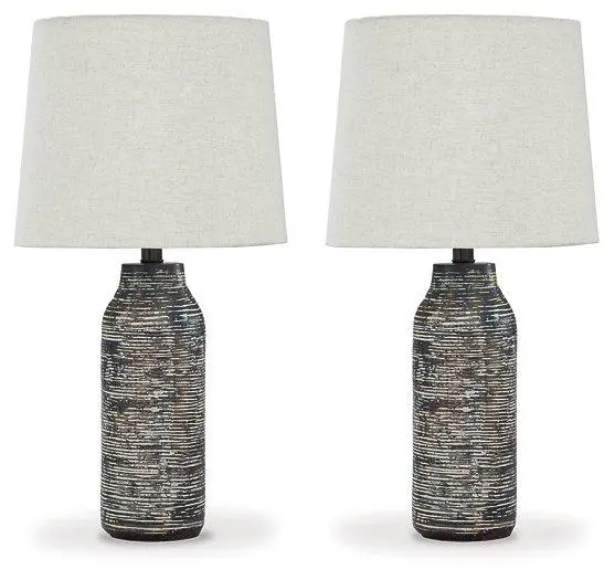 Mahima Coordinated Table Lamp Set – Two-Tone Pair 1
