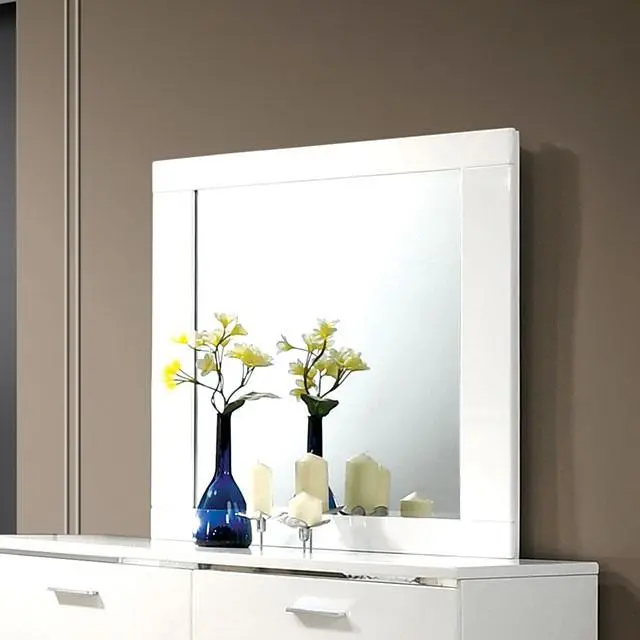Malte Contemporary White Wall Mirror 1