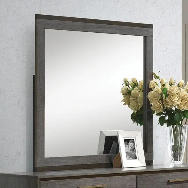 Manvel Antique Gray Two-Tone Wall Mirror 1