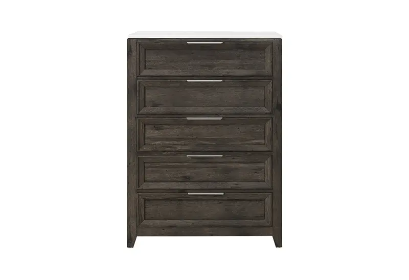 Mariah Dark Brown 5-Drawer Chest Of Drawers 1