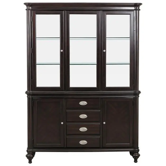 Marston Dark Cherry Buffet With Hutch For Dining Room Storage 1