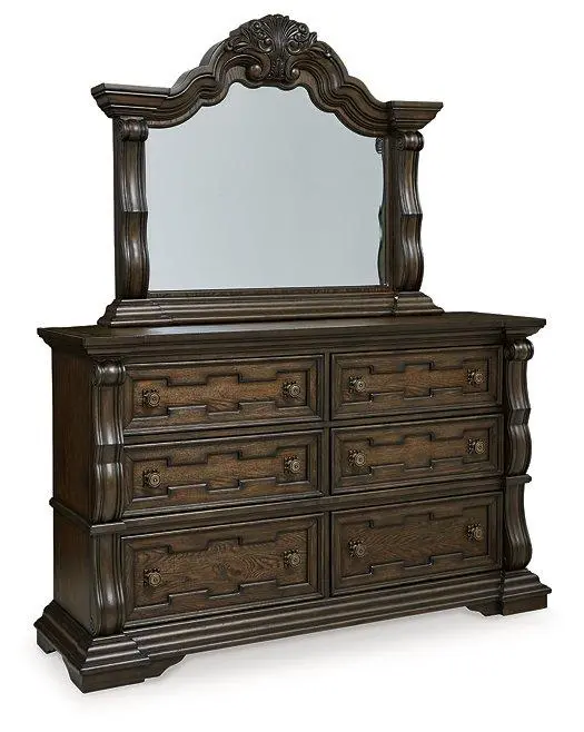 Maylee 6-Drawer Dresser With Matching Mirror 1
