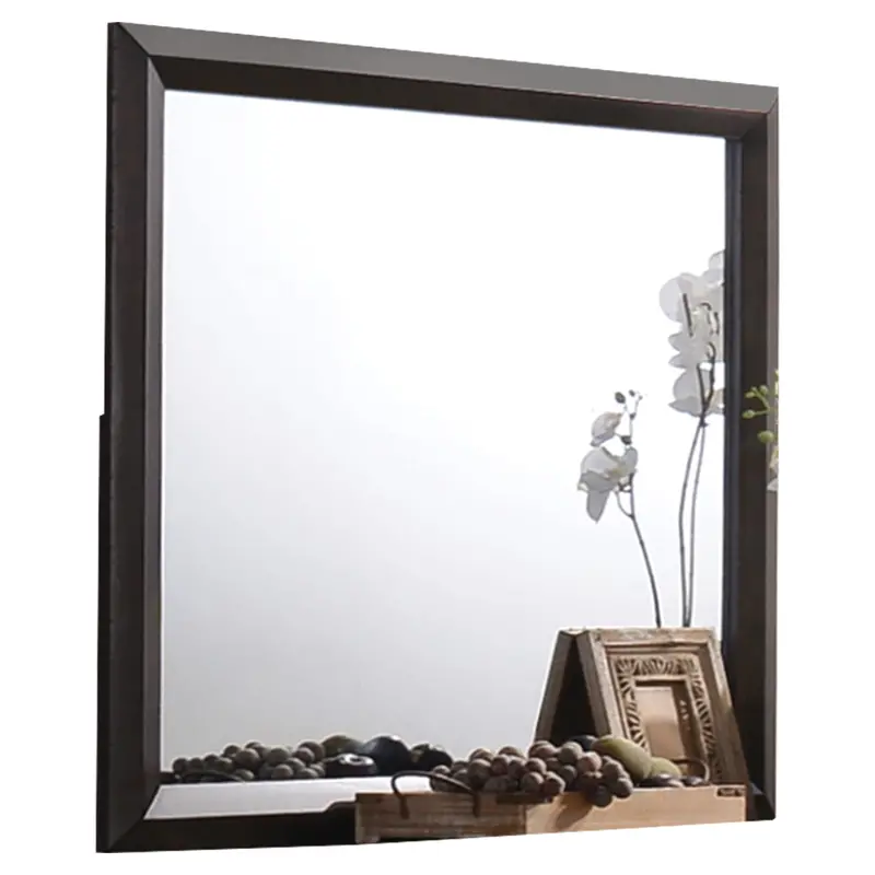 Merveille Espresso-Finish Arched Mirror With Metallic Accents 1