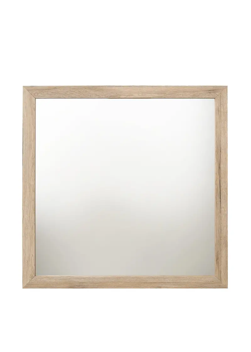 Miquell Natural Finish Round Wall Mirror 1
