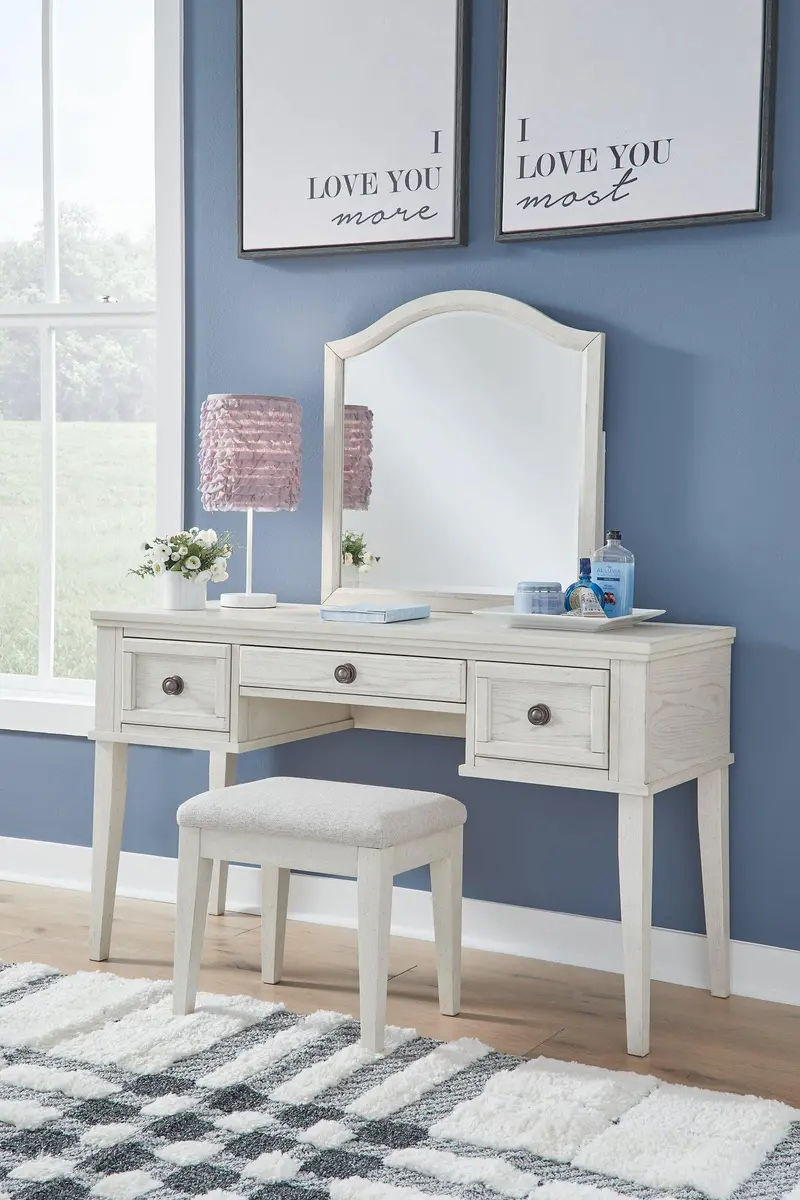 Mirrored Vanity Bench Set – Robbinsdale Collection 1