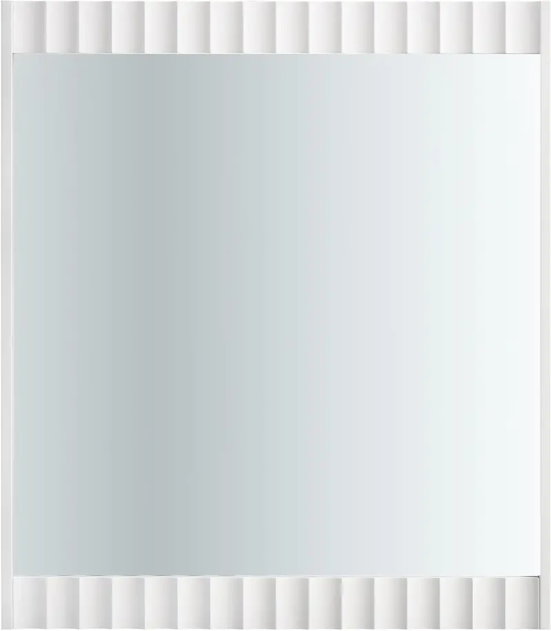 Modernist White Gloss Wall Mirror 1