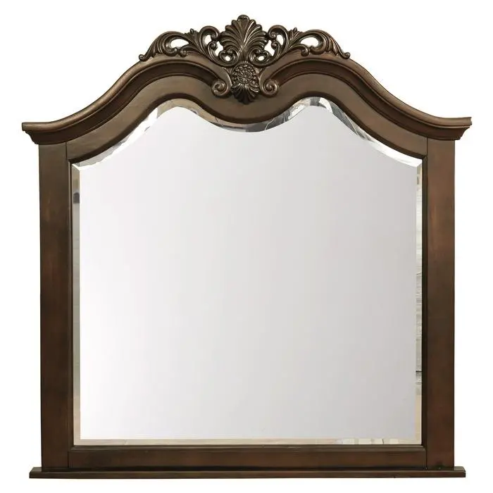 Mont Belvieu Dark Cherry Oval Mirror – Ornate Framed Wall Decor 1