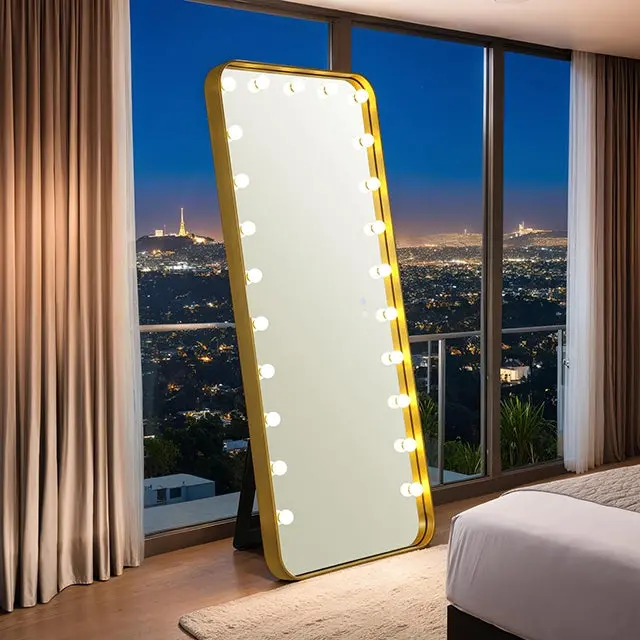 Myra Freestanding Floor Mirror With Beveled Edge 1
