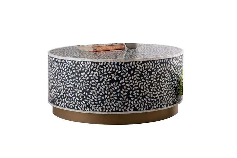 Navy Modern Luxe Coffee Table – Low Profile Living Room Centerpiece 1