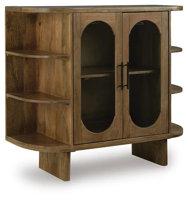 Niall Stylish Accent Cabinet With Open Shelving 1