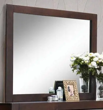 Oberreit Framed Wall Mirror – Walnut Veneer With Contemporary Profile 1