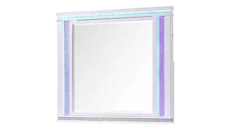 Opium Rectangular Mirror – Minimalist White Frame 1