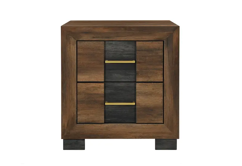 Optimus Brown And Black Nightstand With Modern Design 1