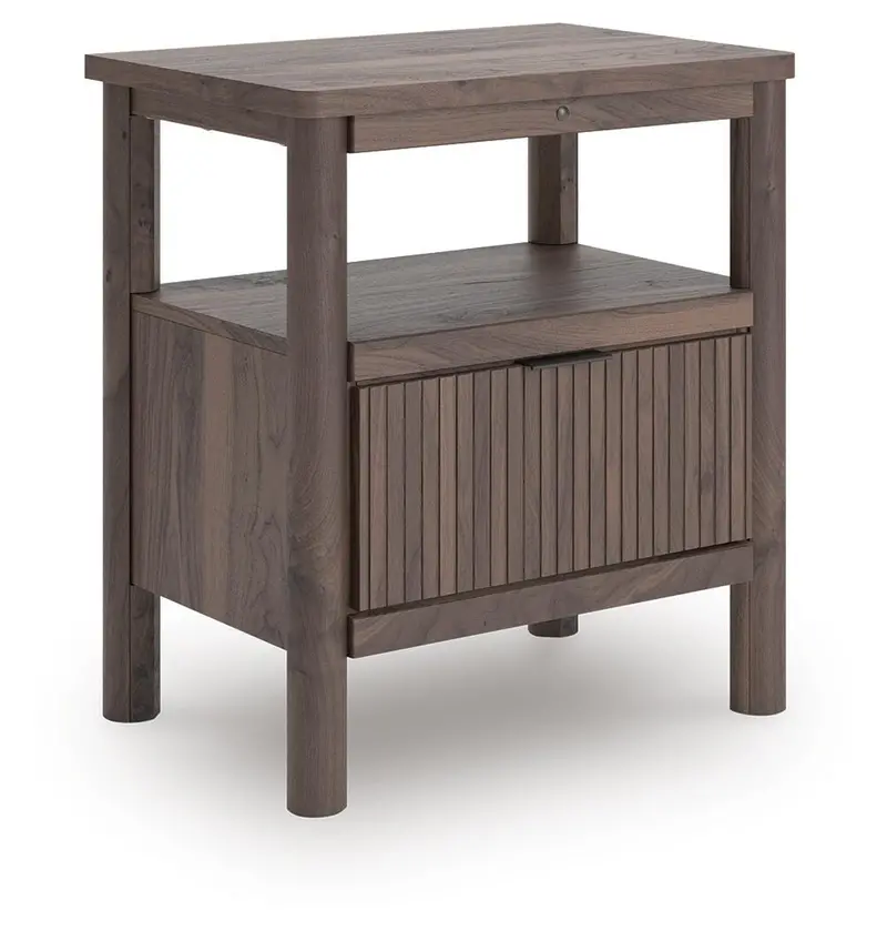 Pamytta Minimalist Nightstand With Drawer And Open Shelf 1