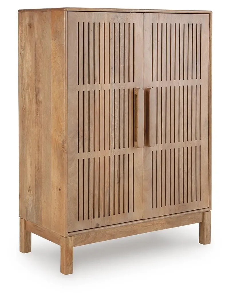 Pellamour Rustic Bar Cabinet With Glass Doors And Wine Rack 1