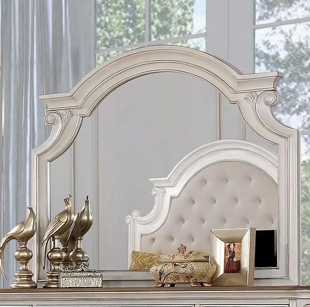 Pembroke Antique-Style Whitewash Mirror 1