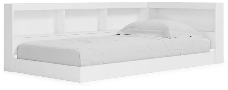 Piperton Youth Loft Bed With Built-In Bookcase Storage 1