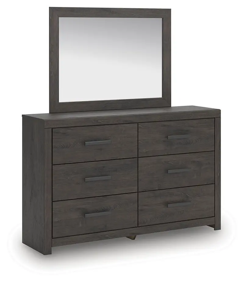 Prendonea 6-Drawer Dresser With Matching Full-Length Mirror 1